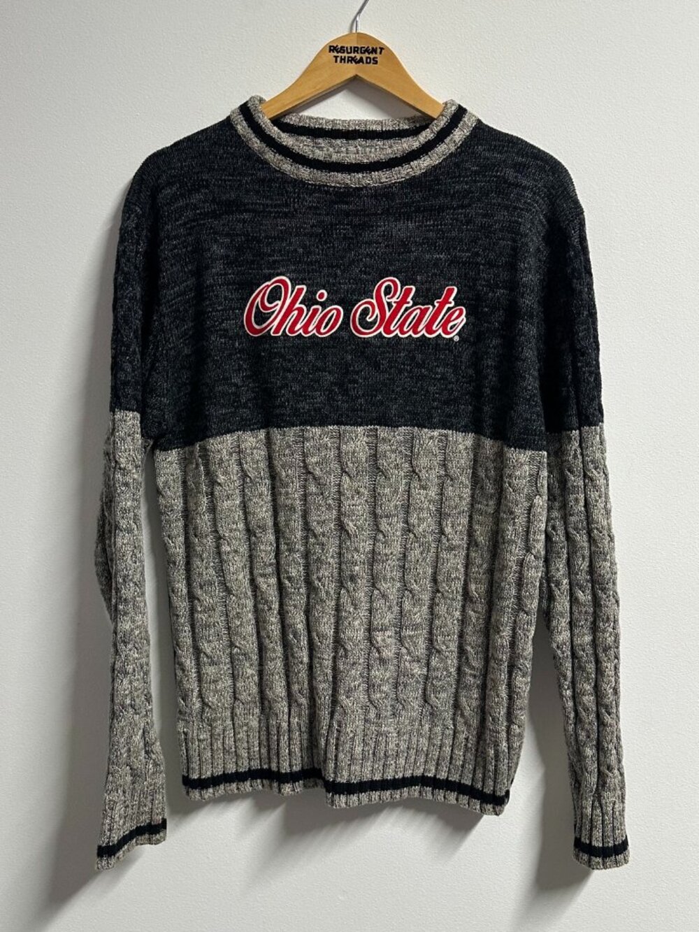 Vintage Bruzer Ohio State University Sweater Grey Script size Medium College